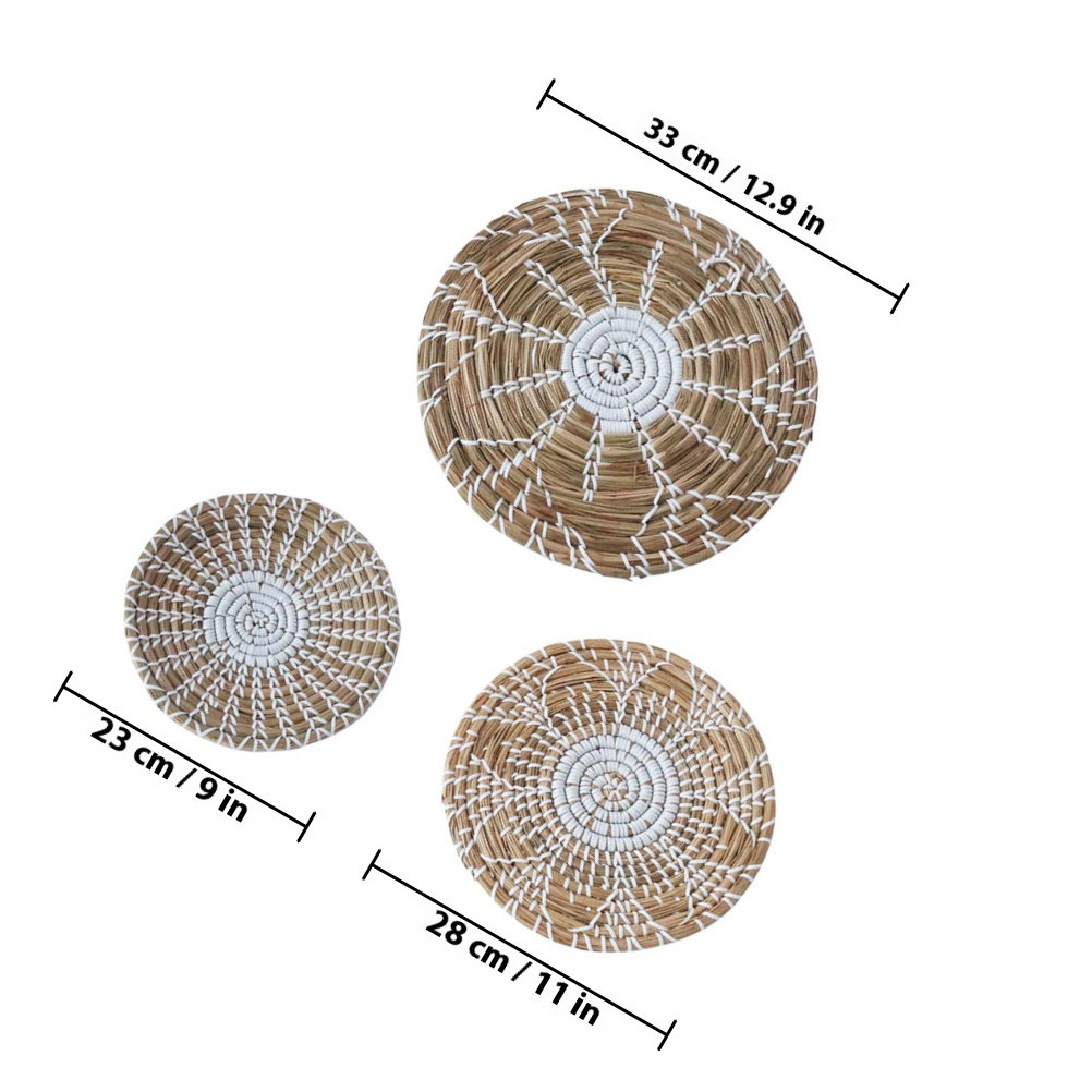 3pcs Bohemia Style Woven Baske - Woven Wall Basket ulasan dan harga