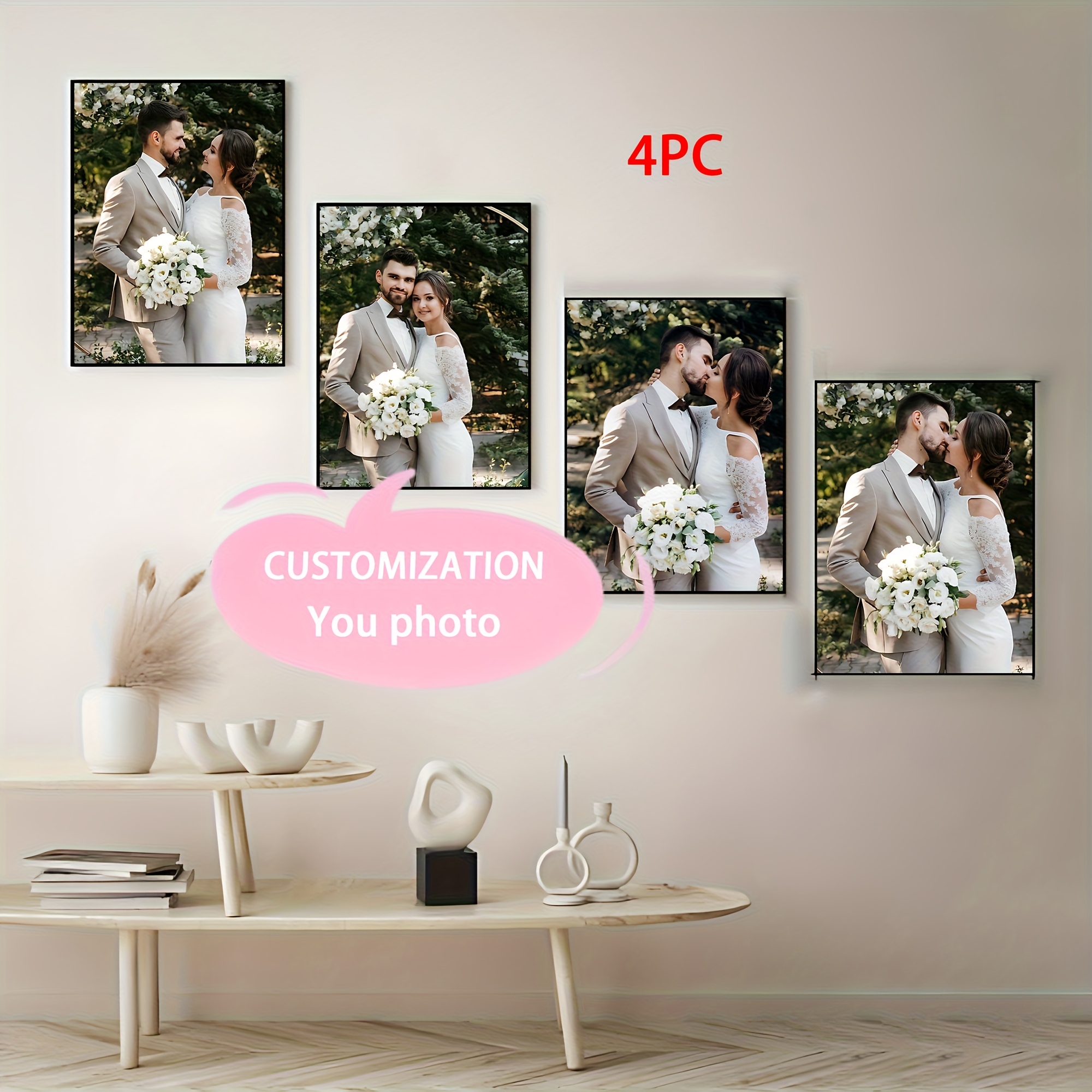 4pcs/set Custom Canvas Printin - Home Decor Painting ulasan dan harga