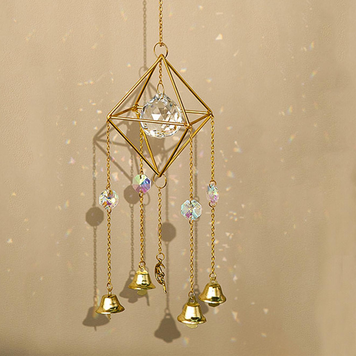 Star Moon Crystal Sun Catcher  - Boho Wind Chimes ulasan dan harga