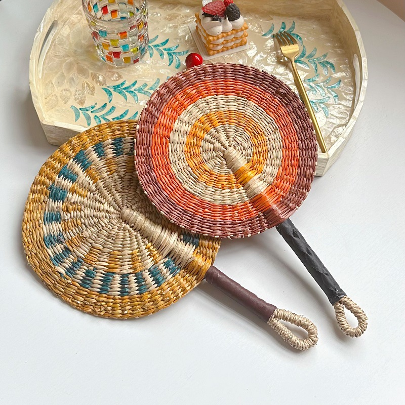 Woven Straw Fan Summer Cooling - Home Decor Bali ulasan dan harga