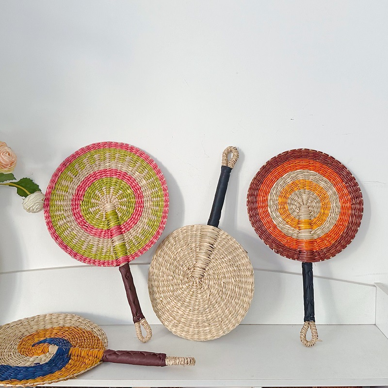 Woven Straw Fan Summer Cooling - Home Decor Bali ulasan dan harga