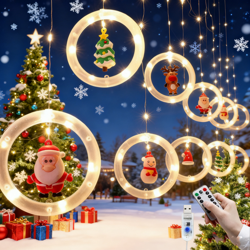 LED Santa Claus Curtain Light  - String Curtain Light ulasan dan harga
