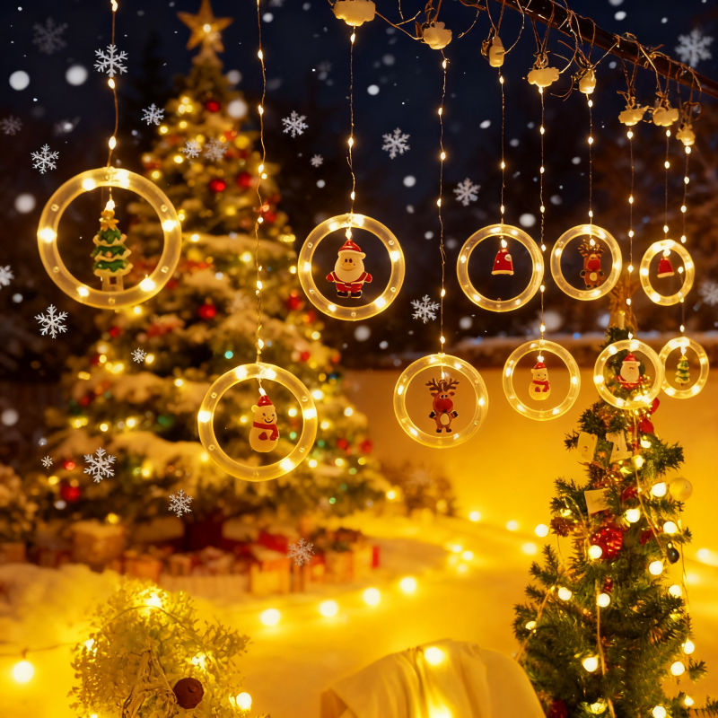 LED Santa Claus Curtain Light  - String Curtain Light ulasan dan harga