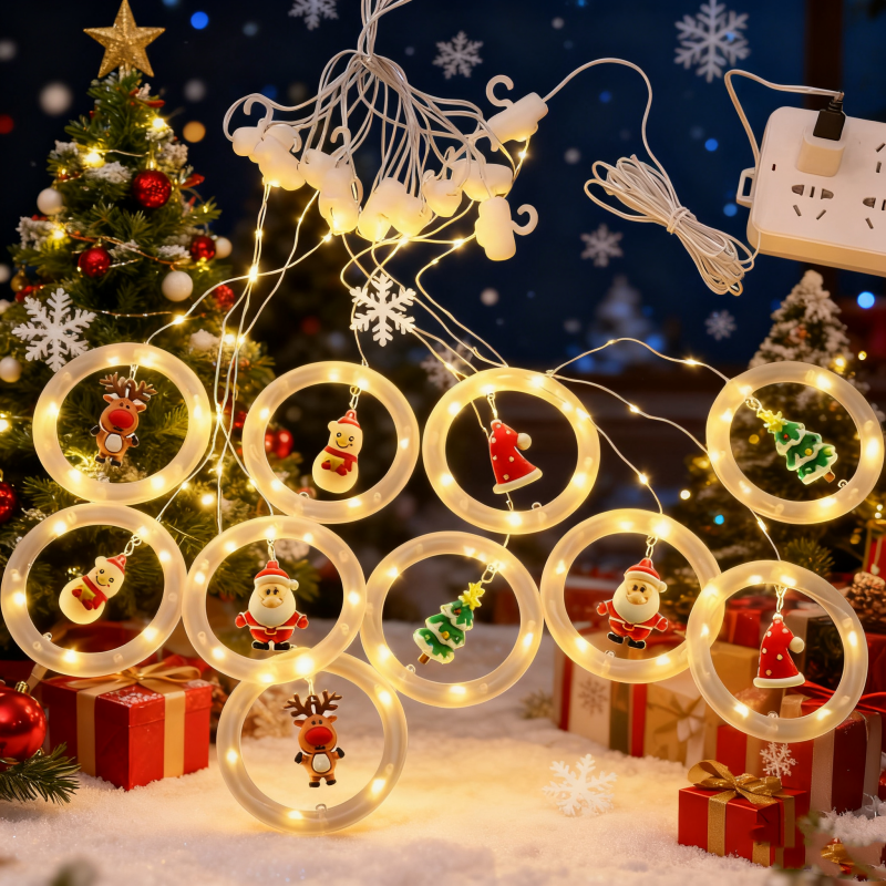 LED Santa Claus Curtain Light  - String Curtain Light ulasan dan harga