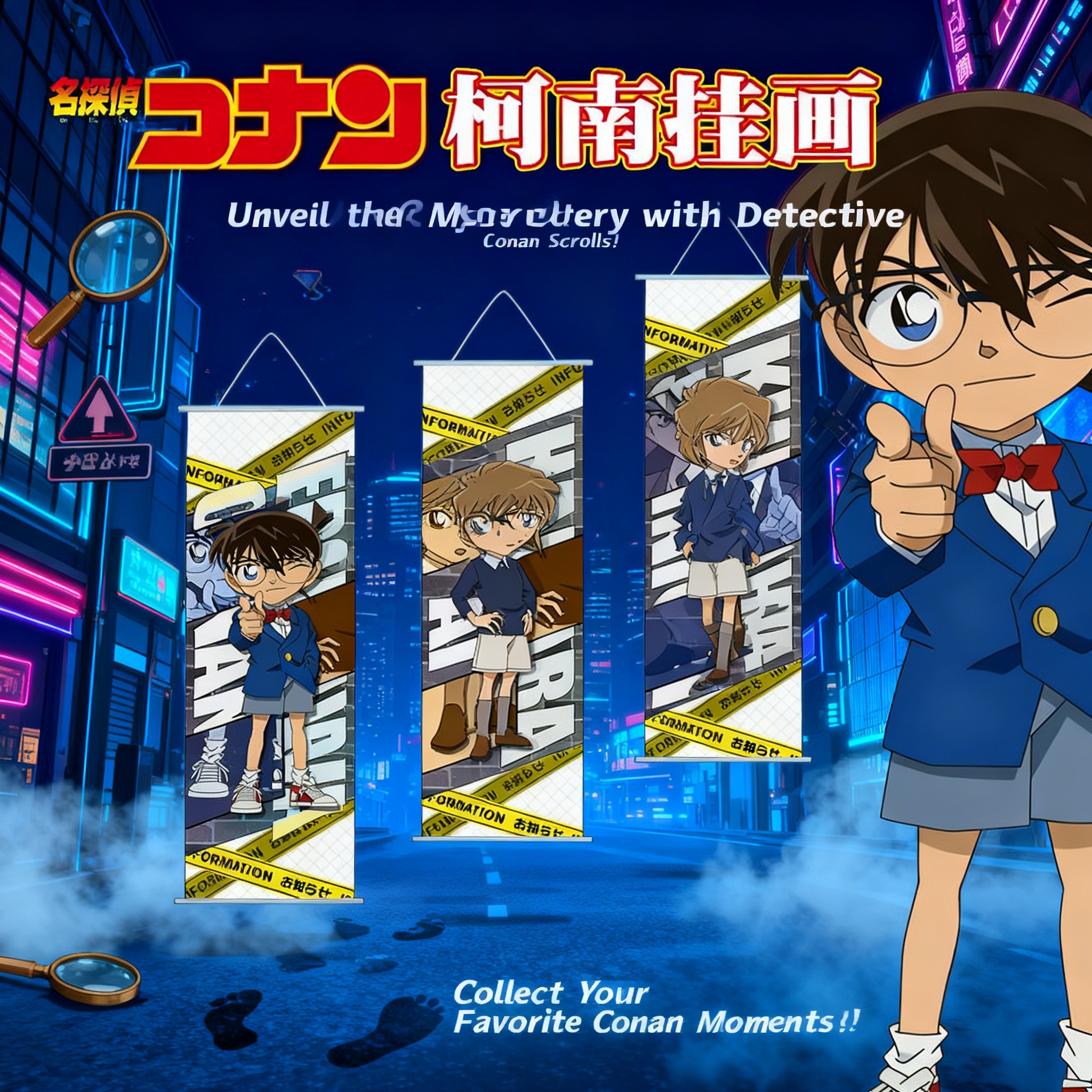 Detective Conan Anime Wall Han - Home Decor Ai Free ulasan dan harga