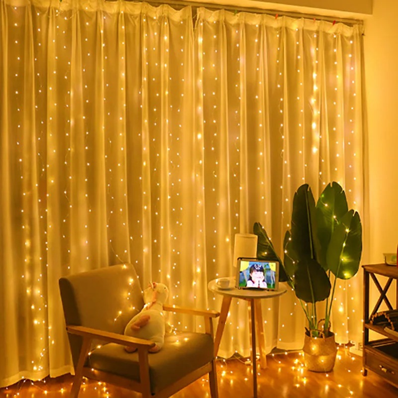 4/6M/8 Mode Curtain Garland on - String Curtain Light ulasan dan harga