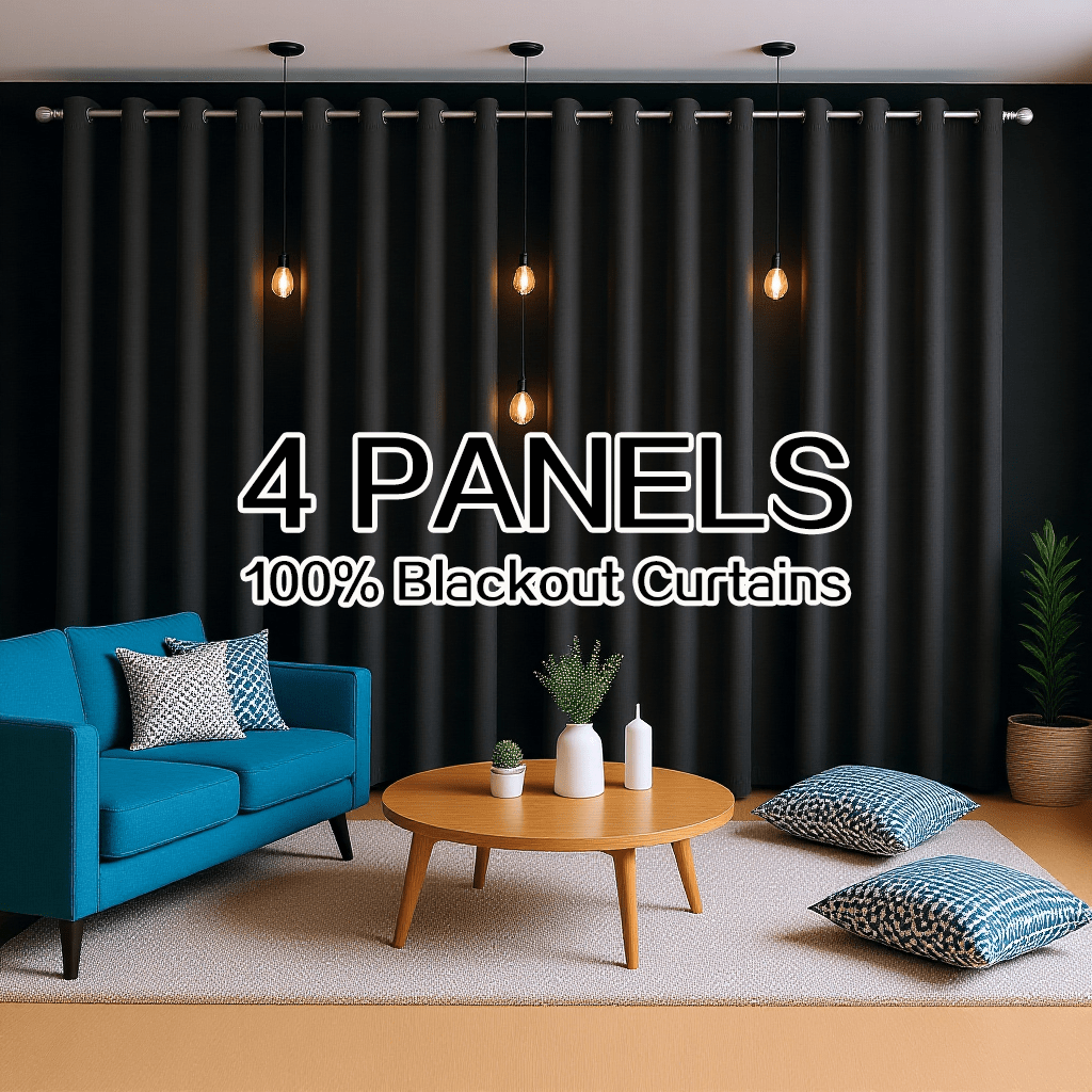 4 Panels 100% Blackout Curtain - Home Decor Curtain ulasan dan harga