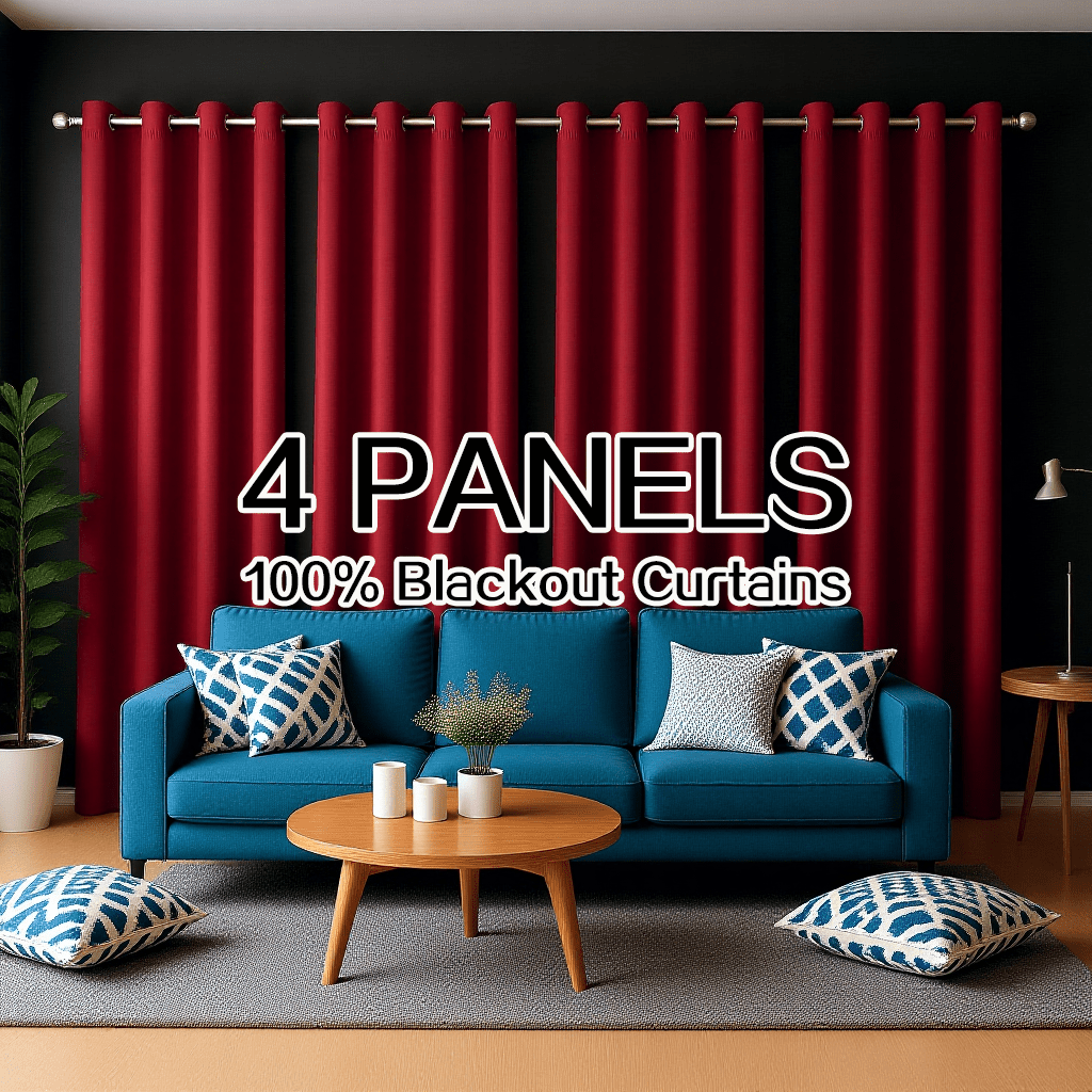 4 Panels 100% Blackout Curtain - Home Decor Curtain ulasan dan harga