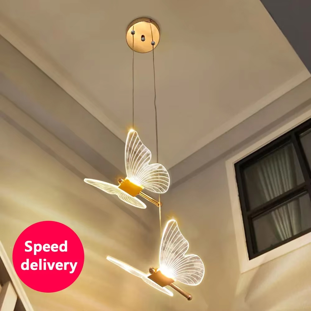 LED Modern Butterfly Pendant L - Hanging Moon Lamp ulasan dan harga