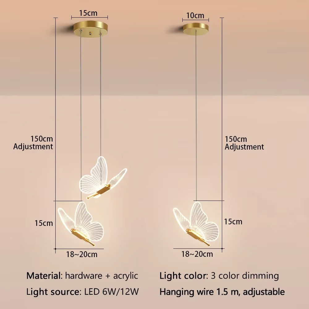 LED Modern Butterfly Pendant L - Hanging Moon Lamp ulasan dan harga