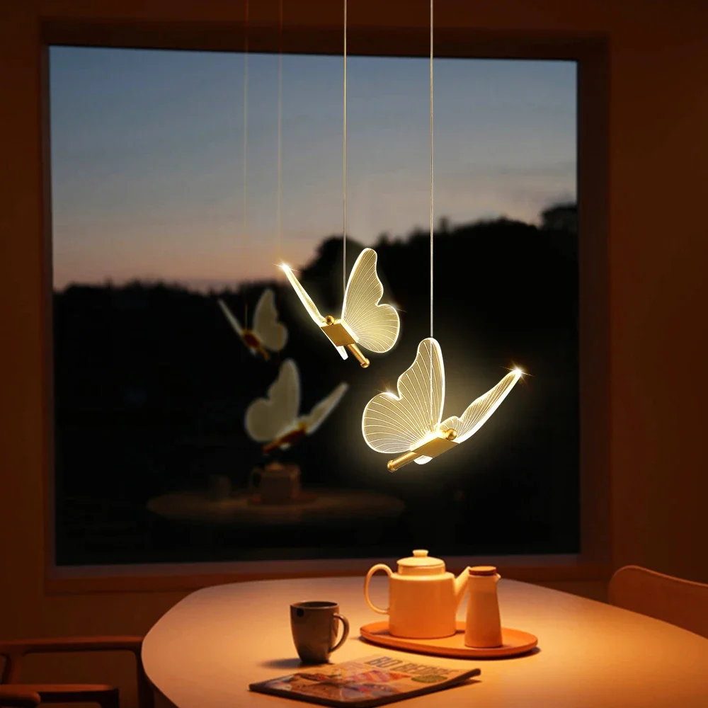 LED Modern Butterfly Pendant L - Hanging Moon Lamp ulasan dan harga
