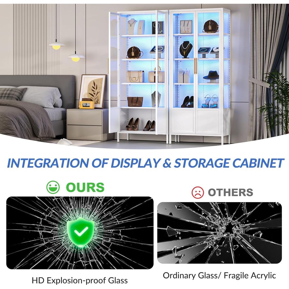 5-Tier Glass Display Cabinet w - H&M Home Decor ulasan dan harga