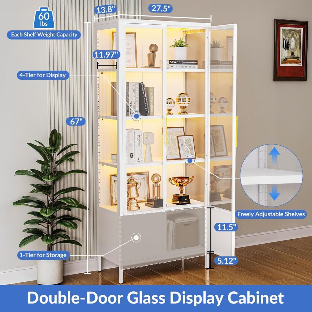 5-Tier Glass Display Cabinet w - H&M Home Decor ulasan dan harga