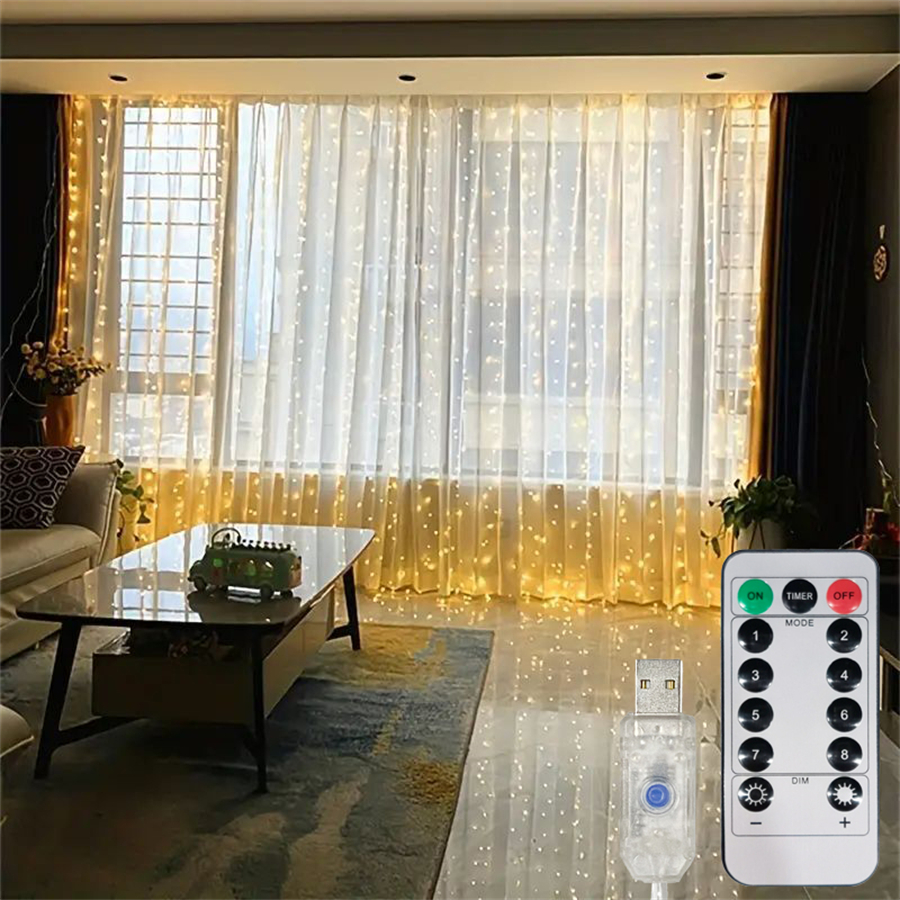 USB Curtain Light Outdoor Fair - String Curtain Light ulasan dan harga
