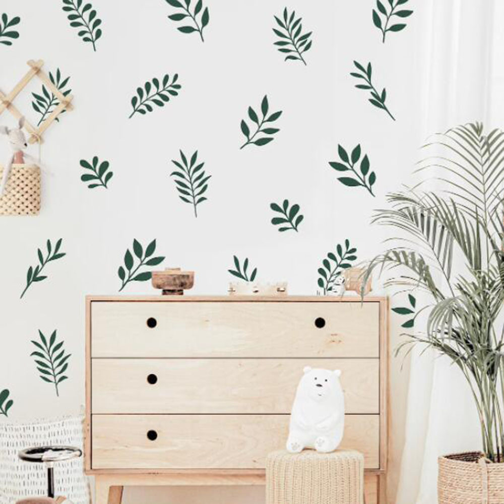41Pcs Botanical Leaf Wall Stic - Home Decor Vinyl Flooring ulasan dan harga