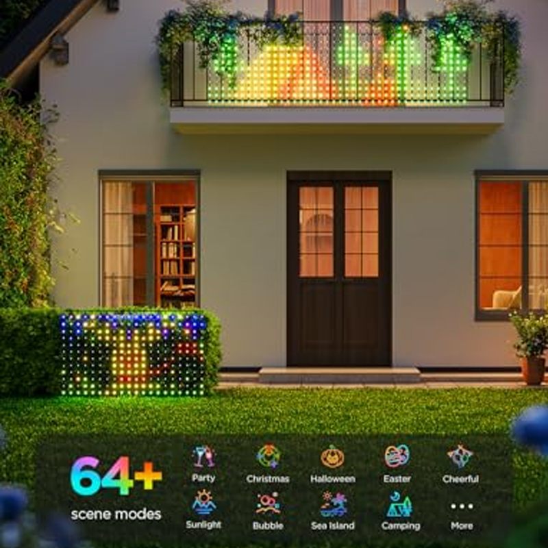 RGB Mesh Lights LED String Wat - String Curtain Light ulasan dan harga