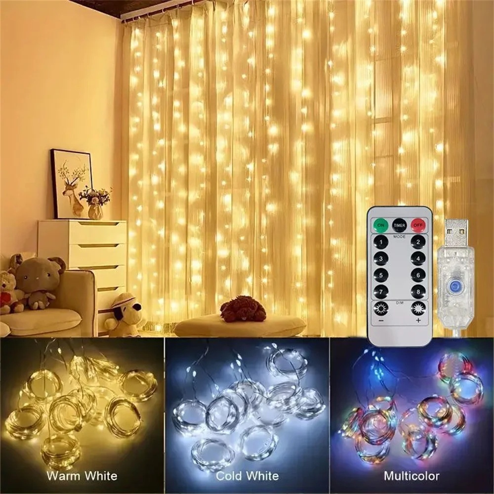 USB Curtain Lighting String Ho - String Curtain Light ulasan dan harga