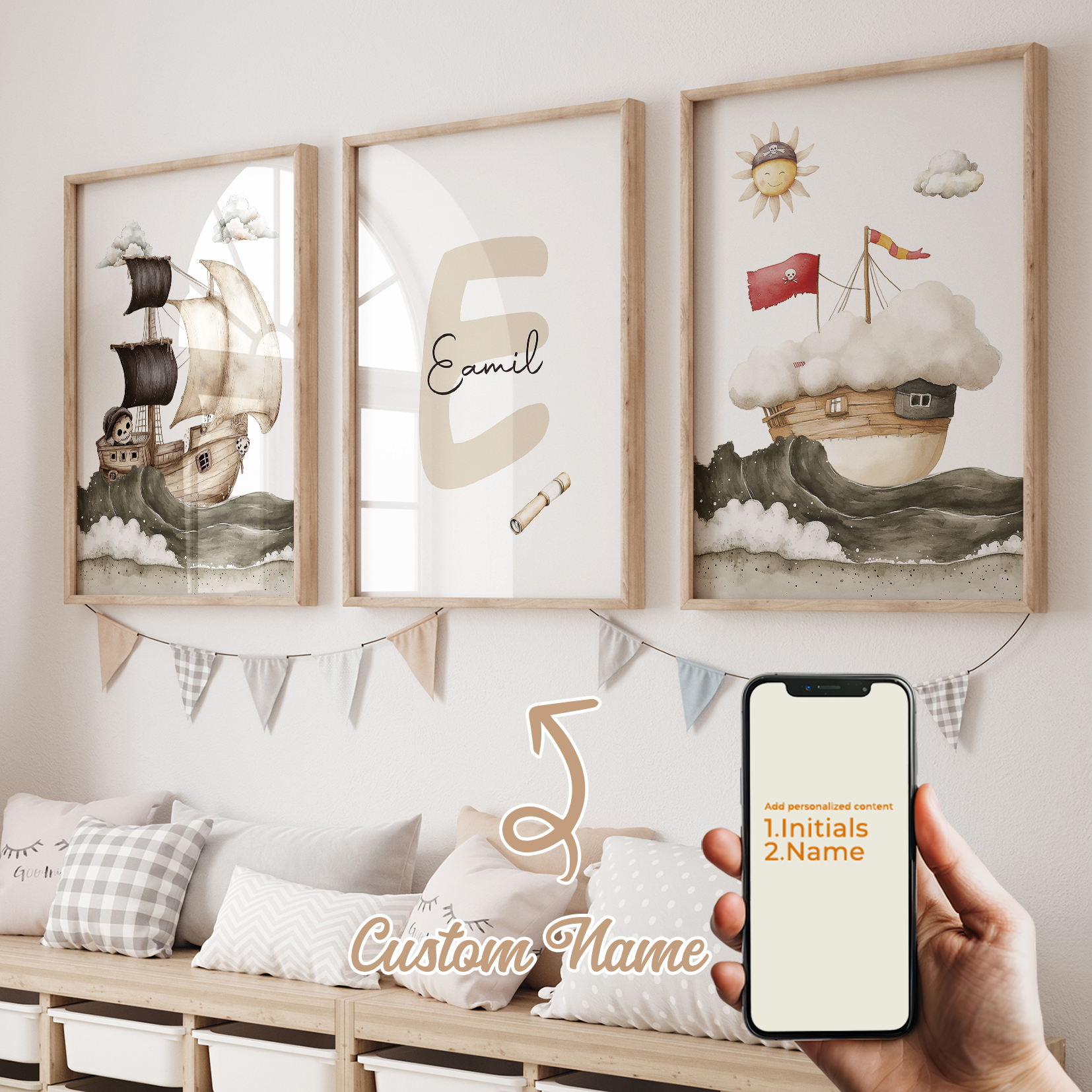3pcs Personalized Custom Name  - Home Decor Painting ulasan dan harga
