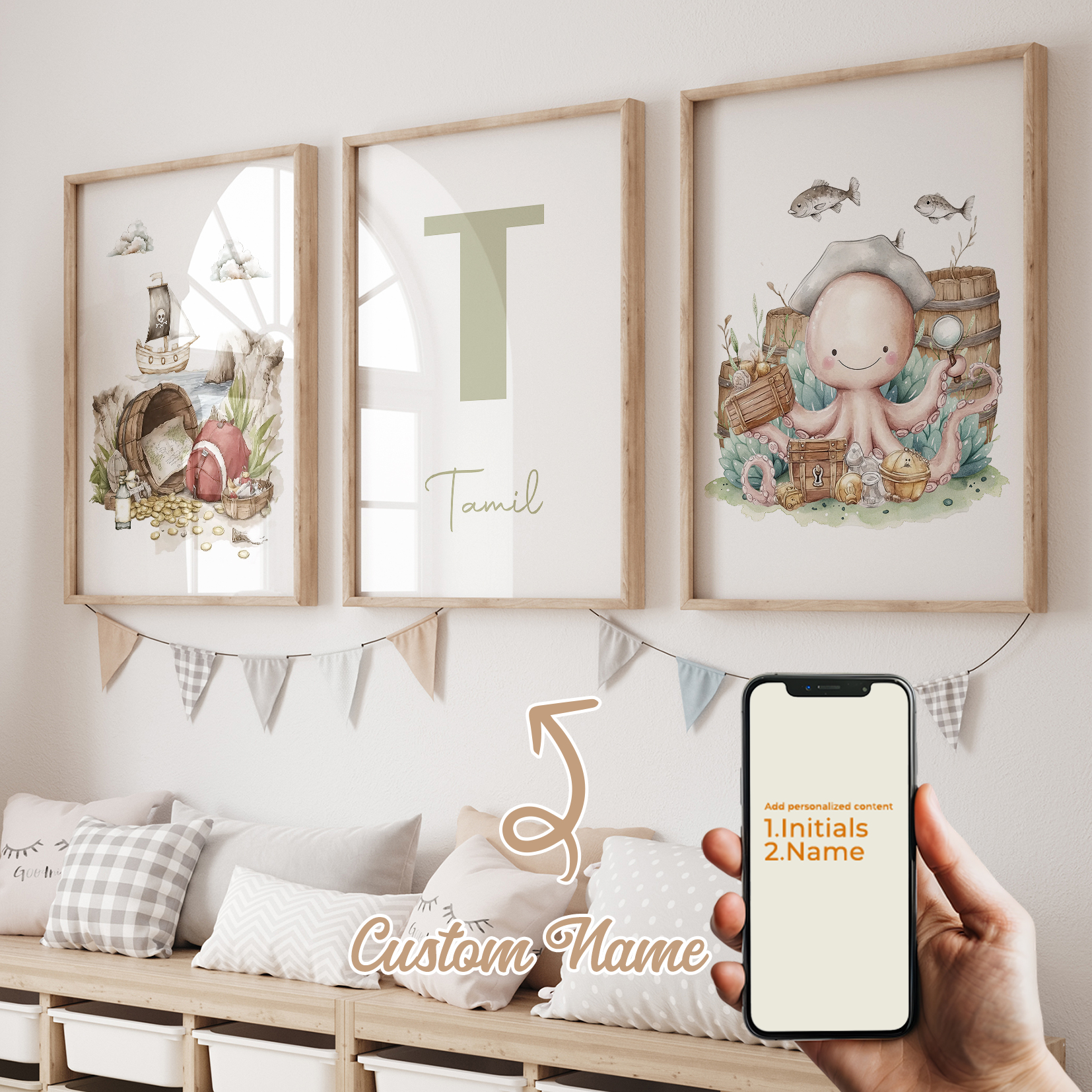 3pcs Personalized Custom Name  - Home Decor Painting ulasan dan harga