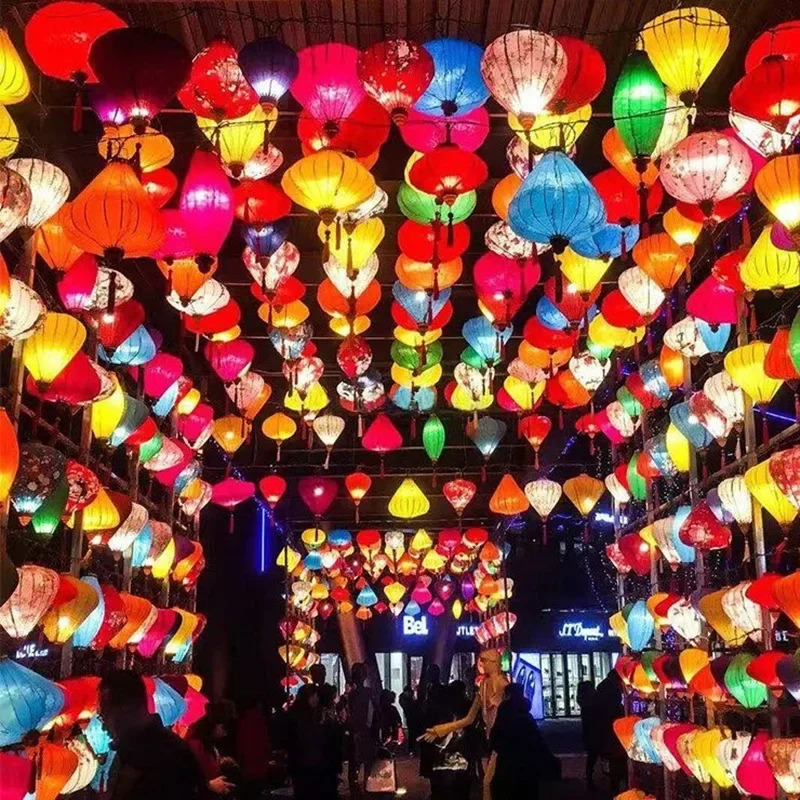 Vintage Silk Lanterns 12 inch  - Home Decor Vietnam ulasan dan harga