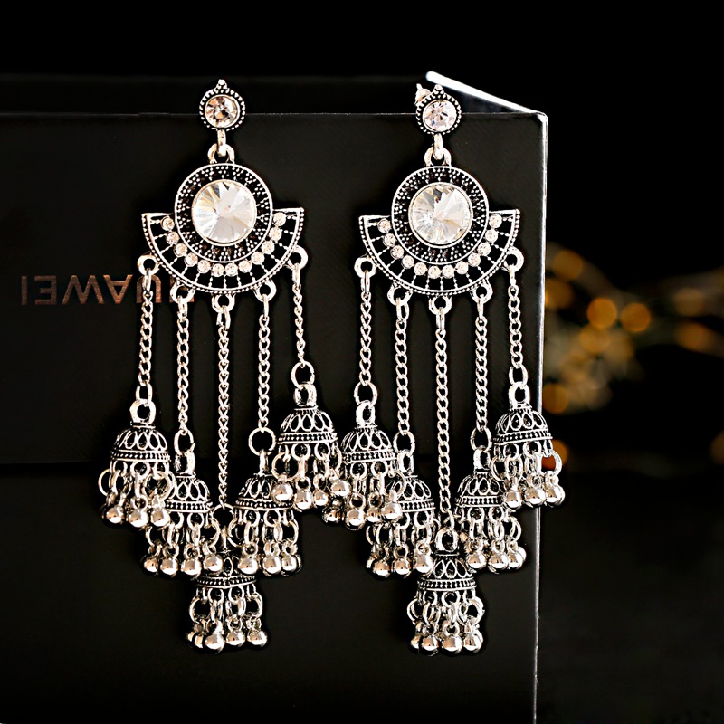 Indian Jhumka Earrings Gold Sl - Boho Wind Chimes ulasan dan harga