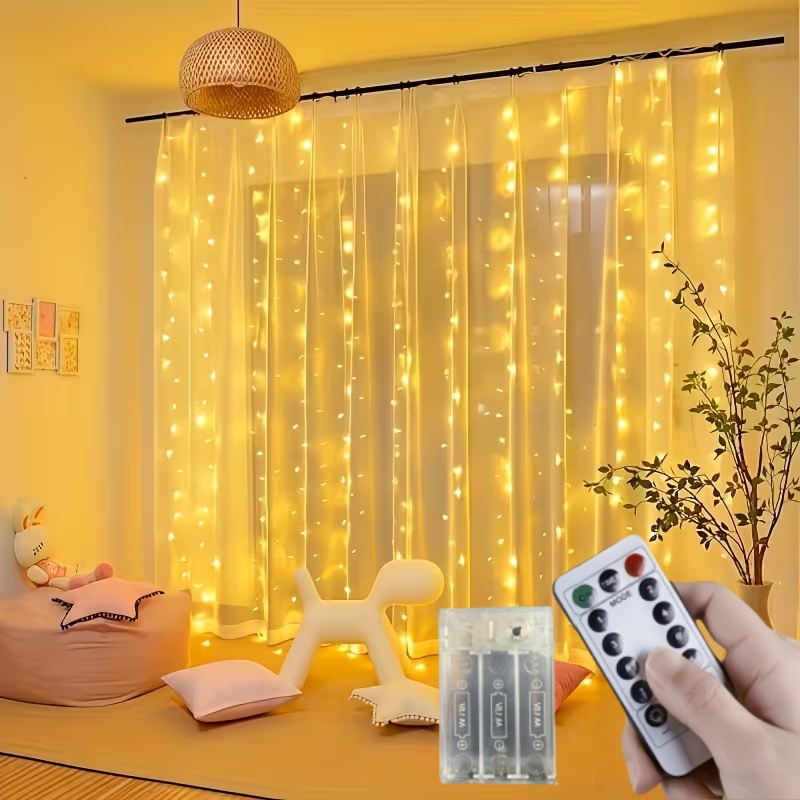 300/600 LED Battery-Operated F - String Curtain Light ulasan dan harga