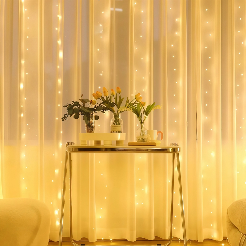 300/600 LED Battery-Operated F - String Curtain Light ulasan dan harga