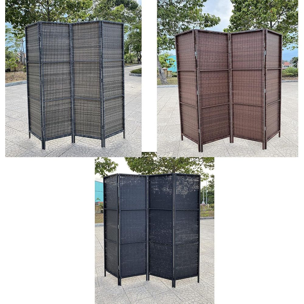 Weatherproof 3-Panel Wicker Ro - Room Divider Screen ulasan dan harga