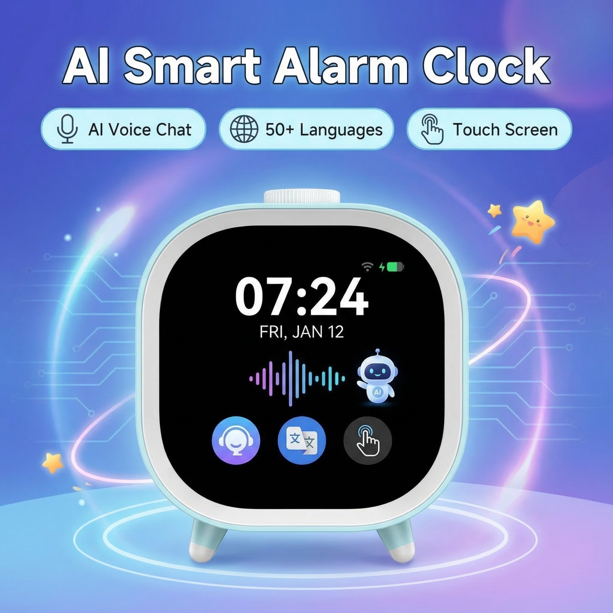 AI Voice Smart Alarm Clock WiF - Home Decor Ai Free ulasan dan harga