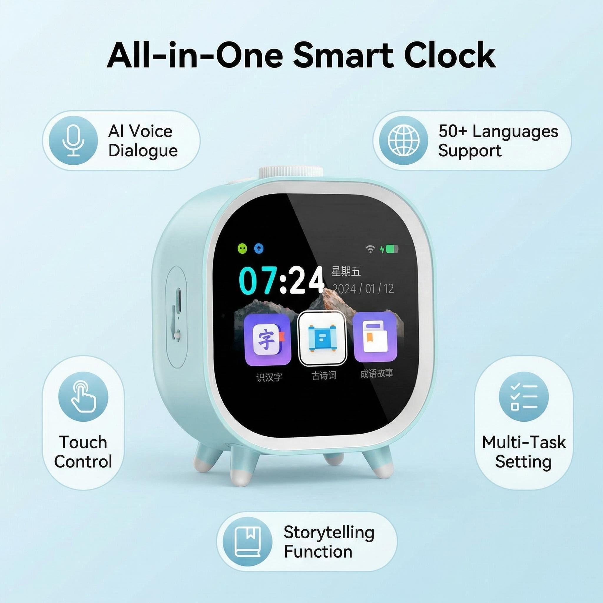 AI Voice Smart Alarm Clock WiF - Home Decor Ai Free ulasan dan harga