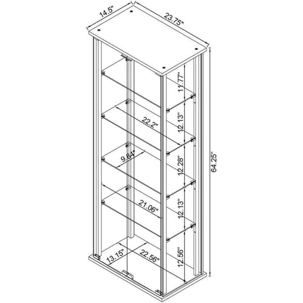 Modern Black Glass Curio Cabin - H&M Home Decor ulasan dan harga