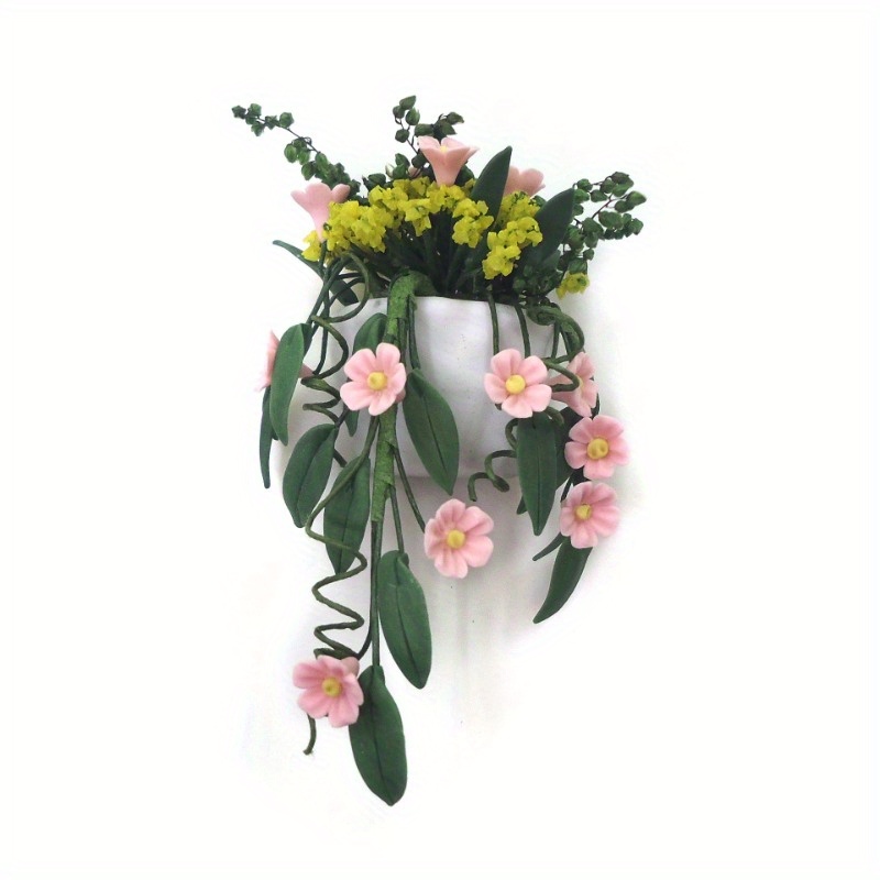 Mini Clay Flower White Wall Ha - Woven Wall Basket ulasan dan harga