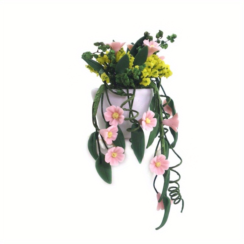 Mini Clay Flower White Wall Ha - Woven Wall Basket ulasan dan harga