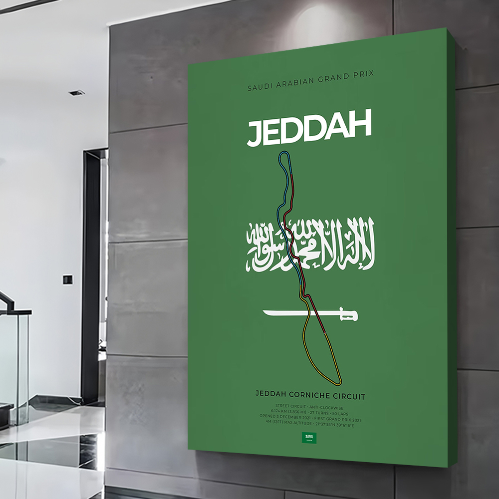Jeddah F Racing Circuit Printi - Home Decor Jeddah ulasan dan harga