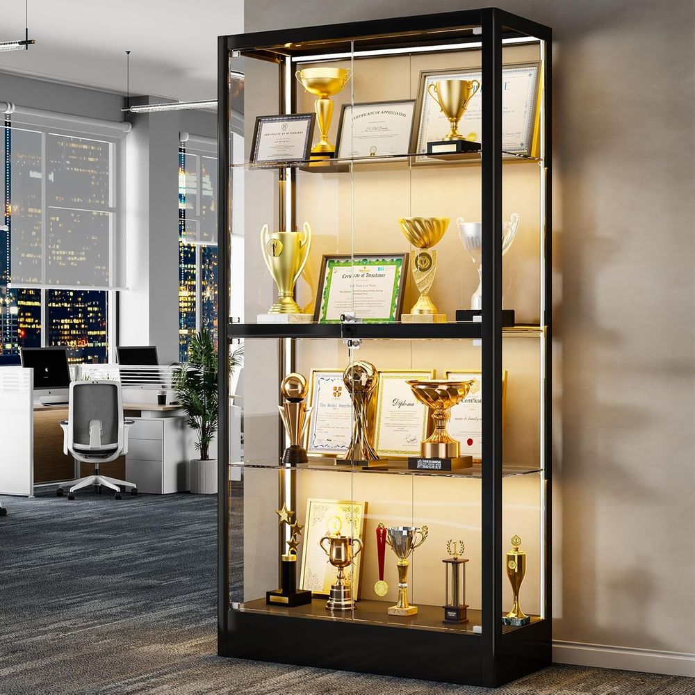 65 H 4-Tier Glass Display Cabi - H&M Home Decor ulasan dan harga