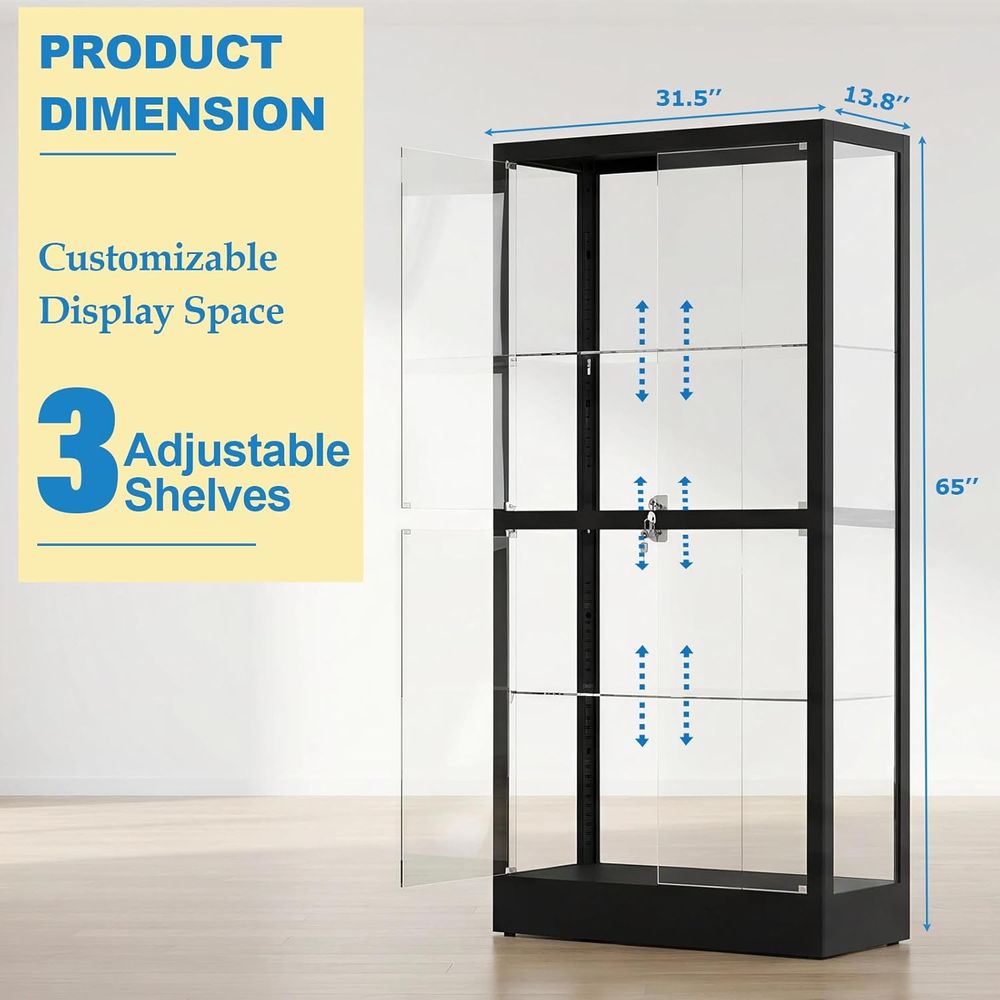 65 H 4-Tier Glass Display Cabi - H&M Home Decor ulasan dan harga