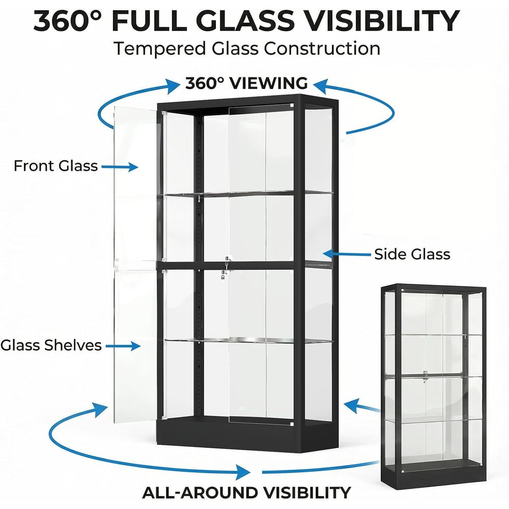 65 H 4-Tier Glass Display Cabi - H&M Home Decor ulasan dan harga