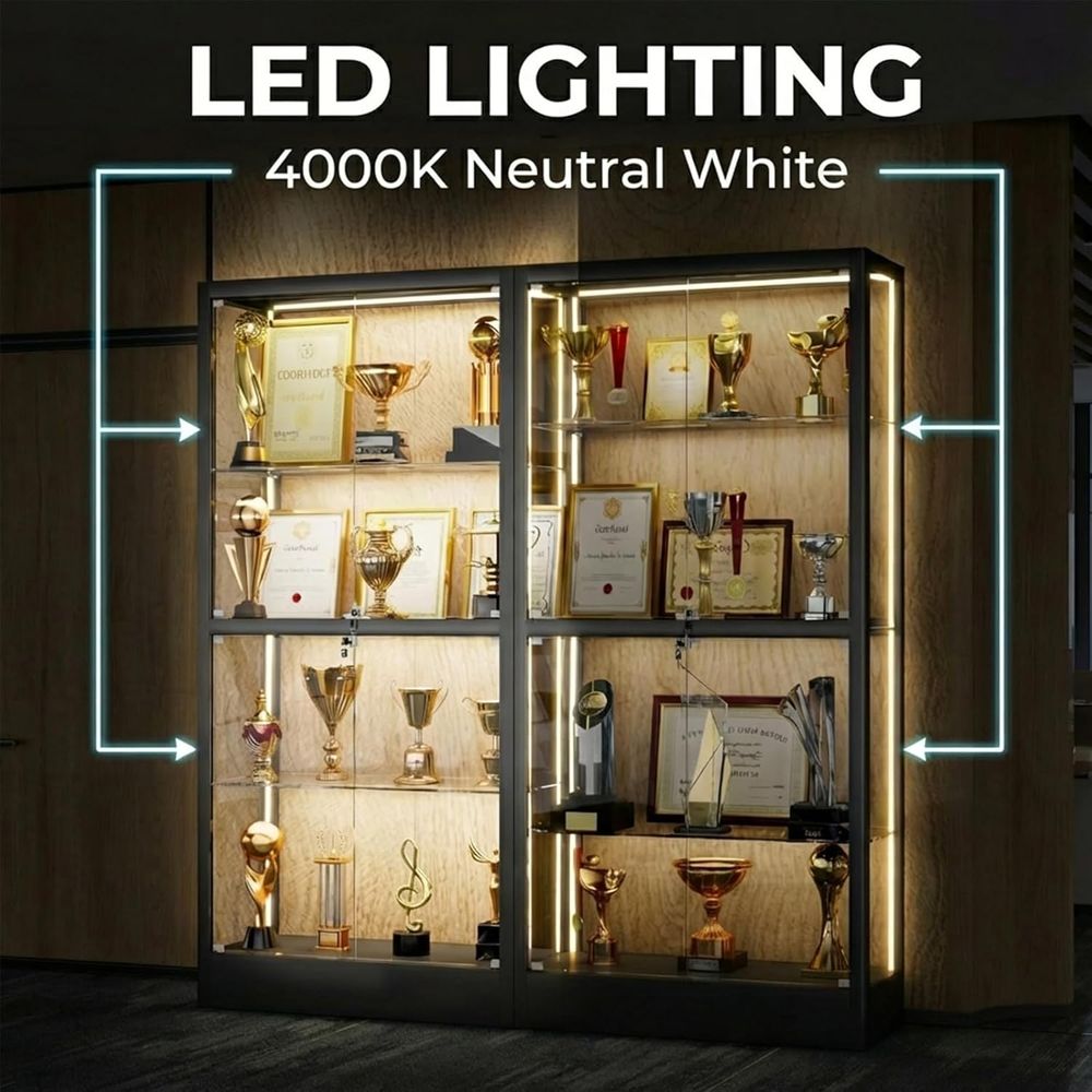 65 H 4-Tier Glass Display Cabi - H&M Home Decor ulasan dan harga
