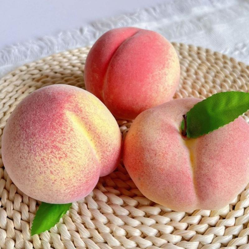 Pack of 2 Realistic Peach Imit - Home Decor Exhibition ulasan dan harga