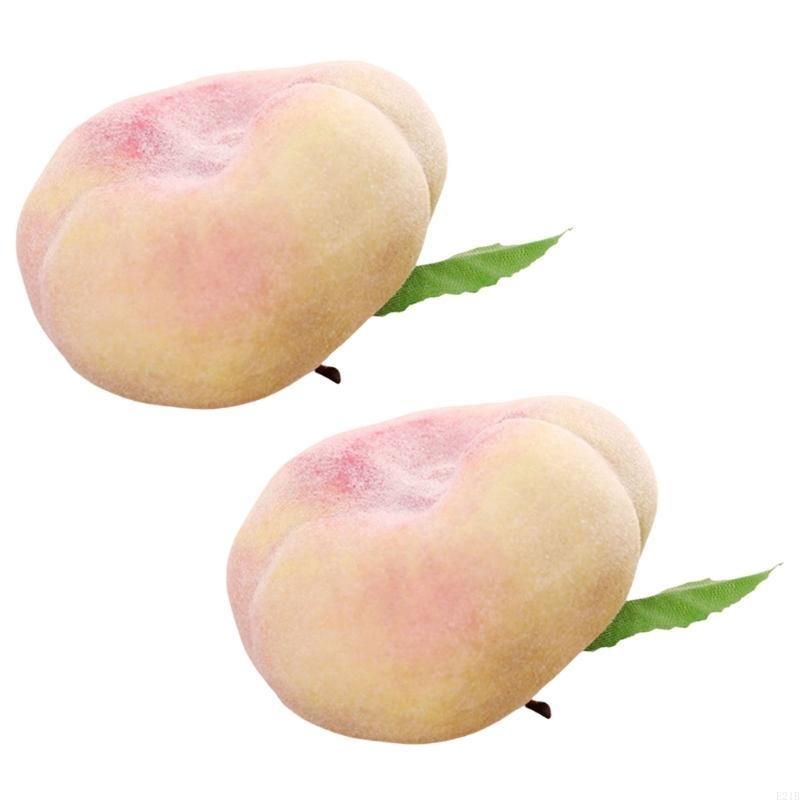 Pack of 2 Realistic Peach Imit - Home Decor Exhibition ulasan dan harga