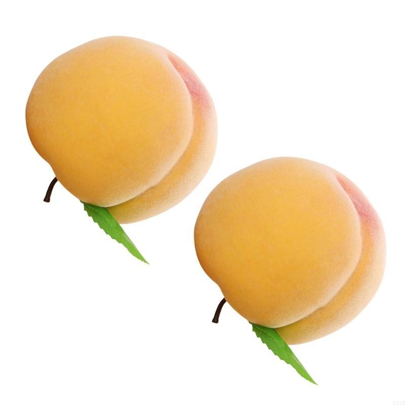 Pack of 2 Realistic Peach Imit - Home Decor Exhibition ulasan dan harga