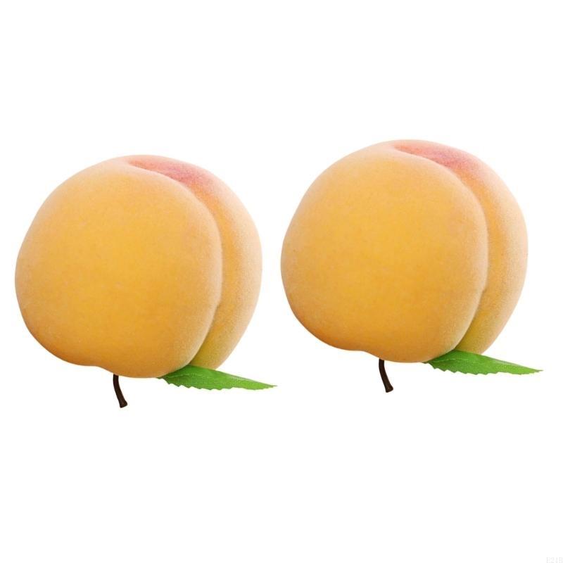 Pack of 2 Realistic Peach Imit - Home Decor Exhibition ulasan dan harga