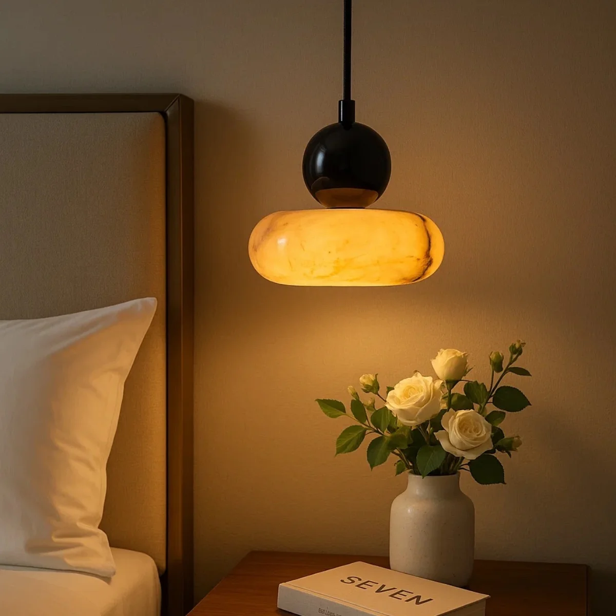 Nordic Art Bedside Pendant Lig - Hanging Moon Lamp ulasan dan harga