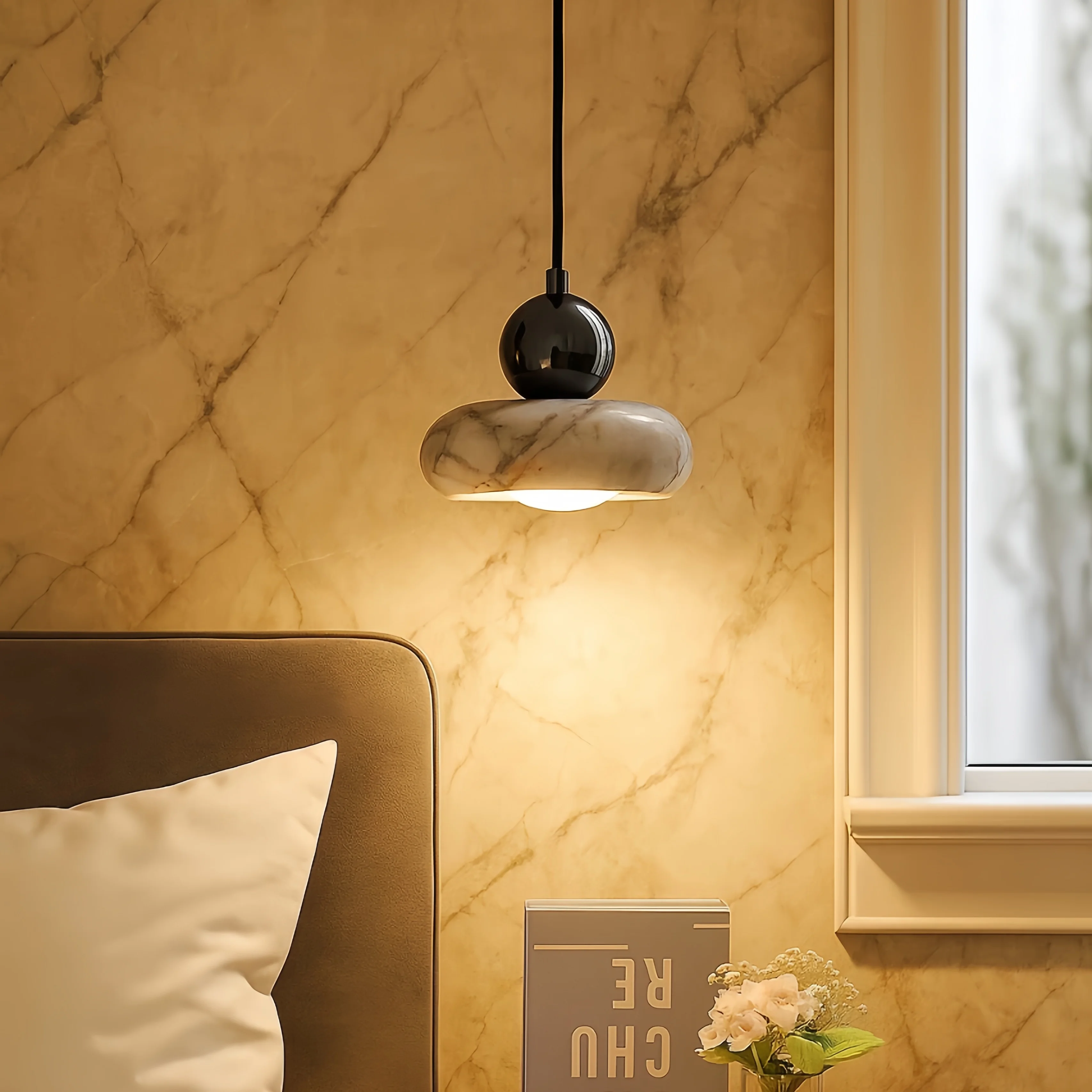 Nordic Art Bedside Pendant Lig - Hanging Moon Lamp ulasan dan harga