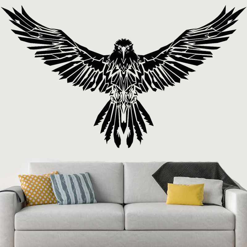 Black Raven Wall Sticker Eagle - Home Decor Vinyl Flooring ulasan dan harga