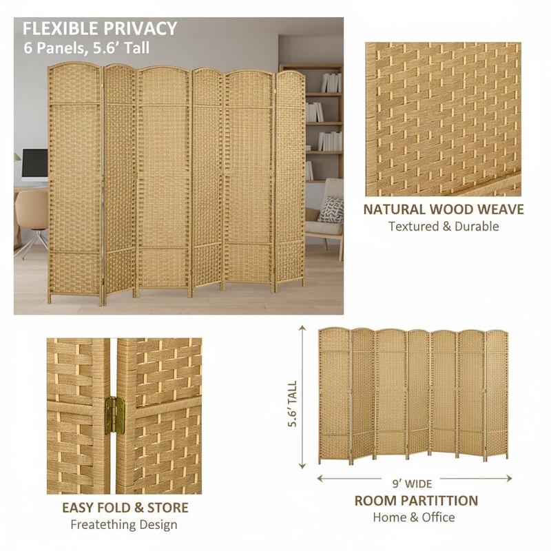 Folding Room Divider Screen 6  - Room Divider Screen ulasan dan harga