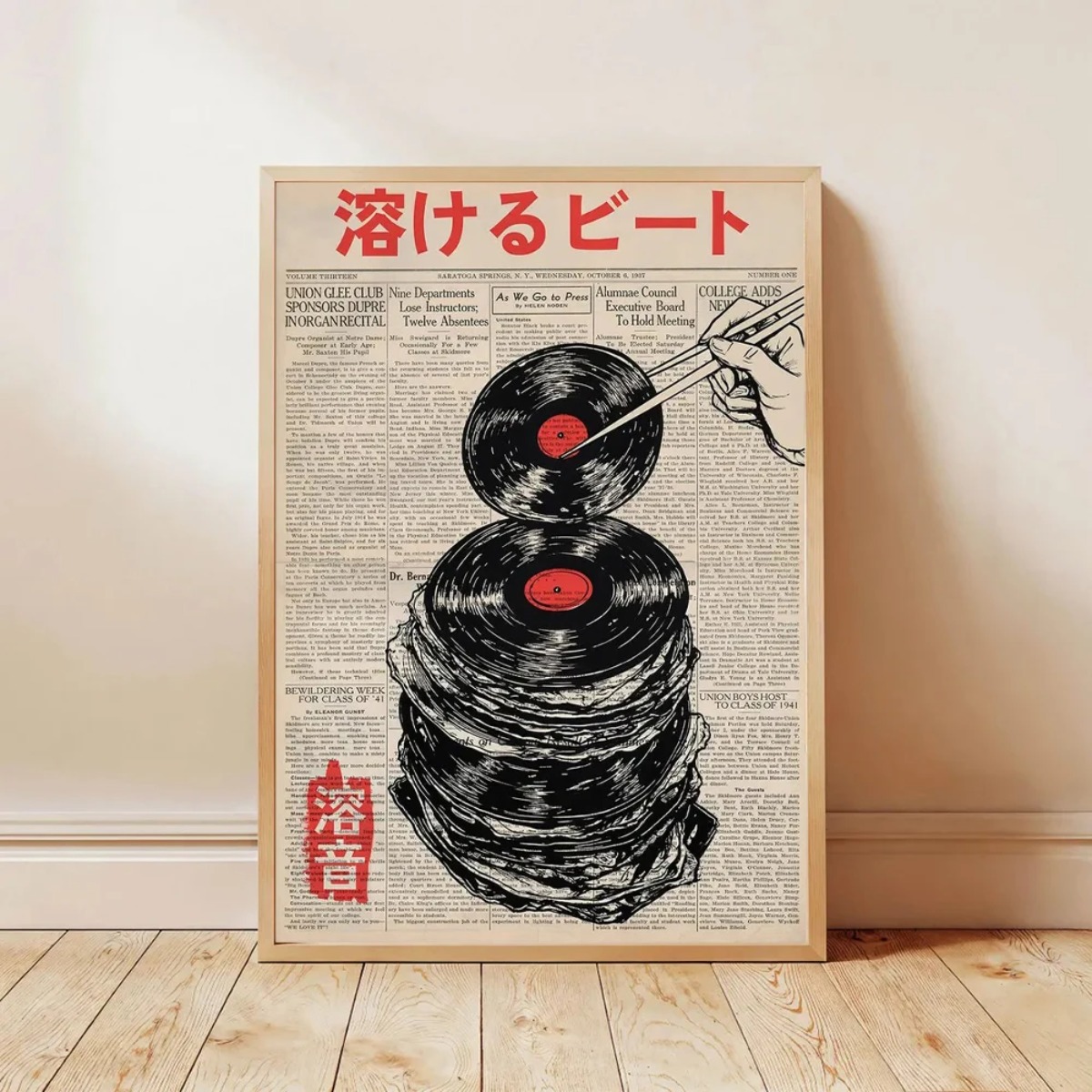 Japanese Retro Crane Canvas Pr - Home Decor Japandi Style ulasan dan harga