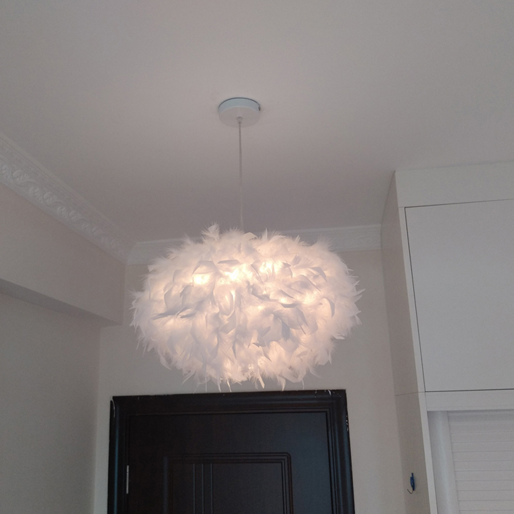 Nordic Feather Pendant Light C - Hanging Moon Lamp ulasan dan harga