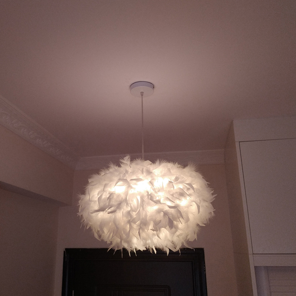 Nordic Feather Pendant Light C - Hanging Moon Lamp ulasan dan harga