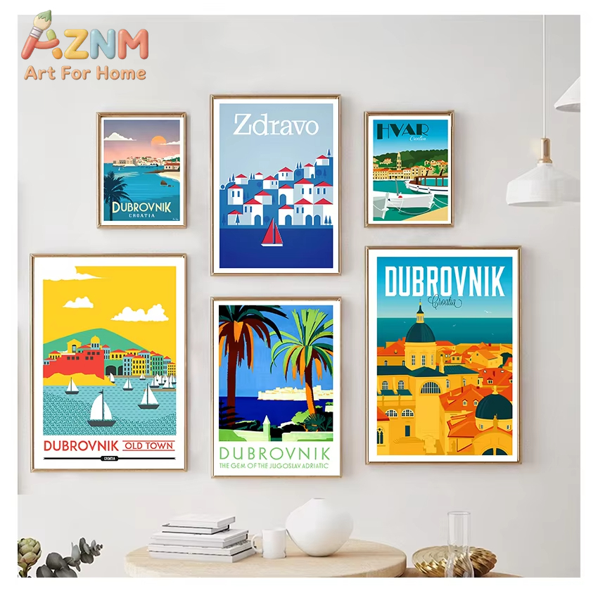 1/6pcs Vintage Travel Poster C - Home Decor Zagreb ulasan dan harga